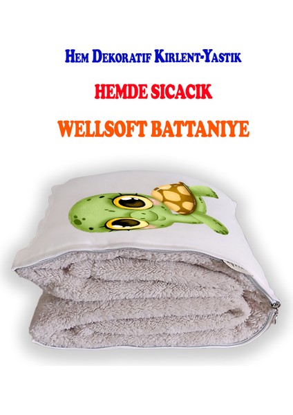 Sevimli Kaplumbağa Tv Battaniyeli Opsiyonel Dekoratif Kırlent Yastık fiyatları