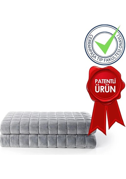 Ağırlıklı Battaniye Çift Kişilik Yorgan Selenity Taşlı 10 kg 200X220 %100 Pamuk 4 Mevsim Kullanılabilir