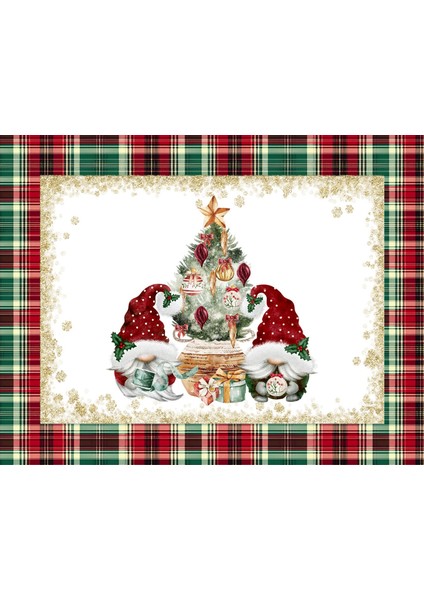 Gnome Desenli Amerikan Servisi Dikdörtgen 35 x 50 cm