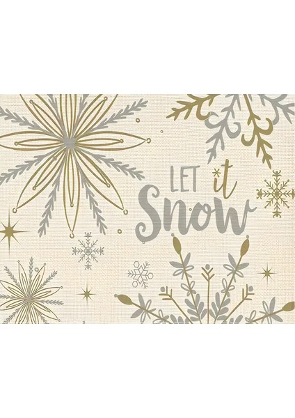 Let It Snow Karlar Desenli Amerikan Servisi Dikdörtgen 35 x 50 cm