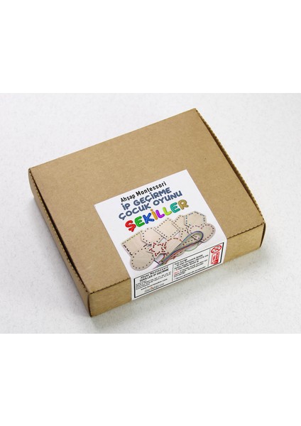 Ahşap Şekiller Ip Geçirme Kutulu Oyun, Montessori Ahşap El Kası Geliştirme Eğitici Oyun modelleri