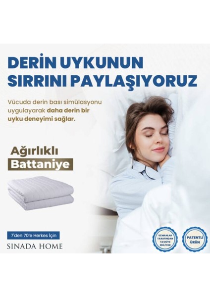 Ağırlıklı Battaniye Tek Kişilik Yorgan Karma Taşlı 8 kg 155X215 %100 Pamuk 4 Mevsim Kullanılabilir