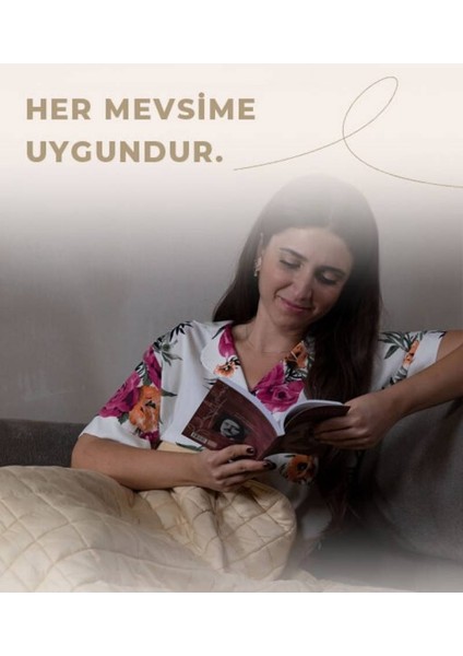 Ağırlıklı Battaniye Tek Kişilik Yorgan Karma Taşlı 8 kg 155X215 %100 Pamuk 4 Mevsim Kullanılabilir