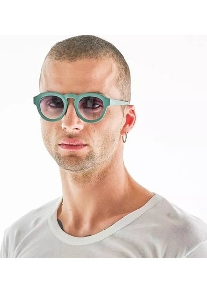 Zeno Round Unisex Yeşil Güneş Gözlüğü Siyah Gradyan