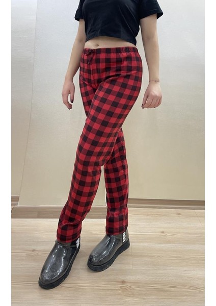 Kadın Lastikli Bel %100 Pamuklu Kurdeleli Desenli Pijama Altı modelleri
