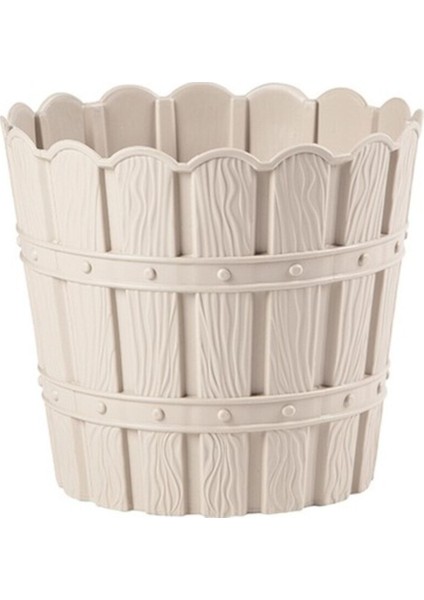 3 Adet 3 Lt Krem Violet Bambu Dekoratif Saksı