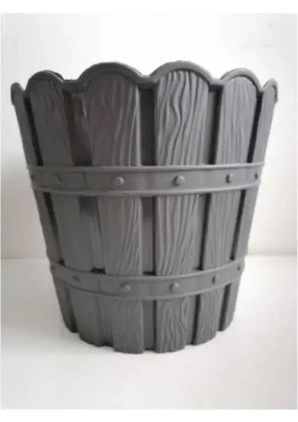 3 Adet 3 Lt Antrasit Gri Violet Bambu Dekoratif Saksı