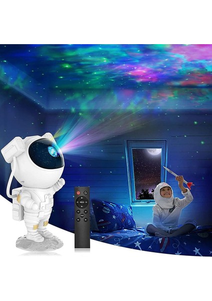 Astronot Projektör Led, Star Projector Night Lights Gece Lambası 8 Farklı Mod Nebula Işık