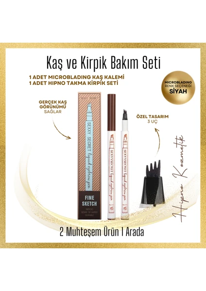 Hipno Cosmetic Fine Sketch Microblading Kaş Kalemi (Dark Grey)- Siyah