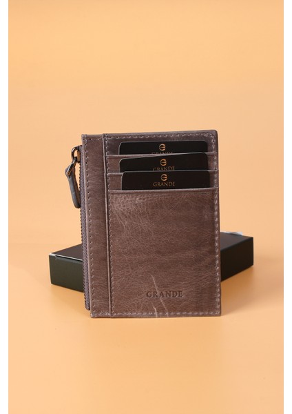853 Unisex Hakiki Deri Slim Kartlık
