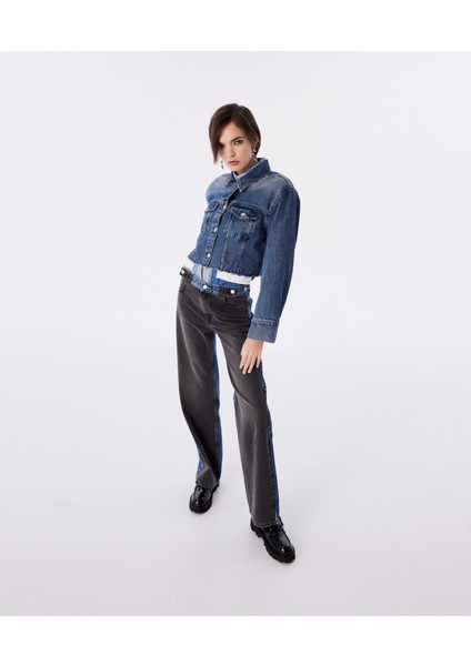 Poplin Mıx Jean Ceket