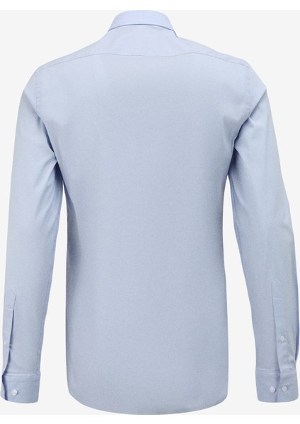 Slim Fit Gömlek Yaka Düz Mavi Erkek Gömlek F4SM-GML 1003 fiyatları