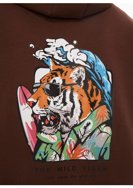 Kapüşon Yaka Kahve Erkek Sweatshırt TC3912 fırsatları