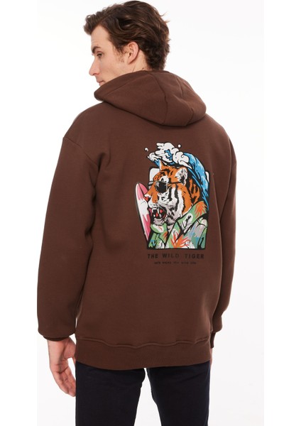 Kapüşon Yaka Kahve Erkek Sweatshırt TC3912 indirimleri