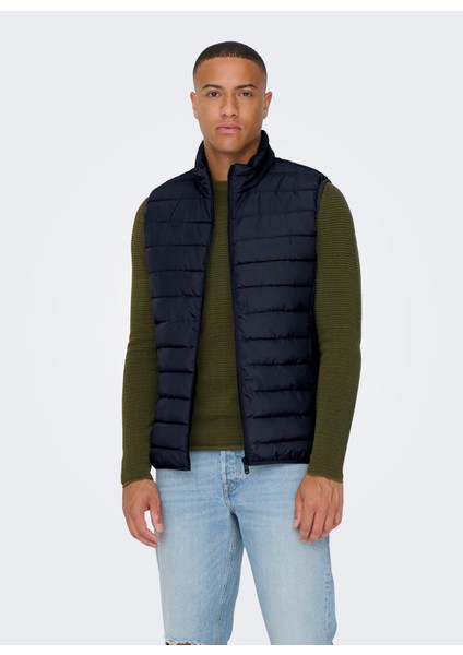 Lacivert Erkek Yelek Onsbron Quılt Vest Otw Vd modelleri