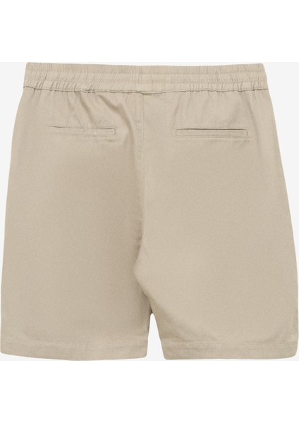 Lastikli Bel Basic Açık Haki Erkek Bermuda Şort F4SM-SHT 0930
