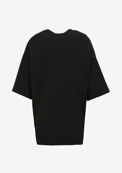 Bisiklet Yaka Baskılı Siyah Kadın T-Shirt 75CBHT04 fiyatları