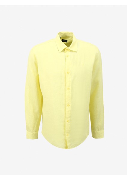 Basic Gömlek Yaka Düz Açık Sarı Erkek Gömlek FC4SM-GML 0784