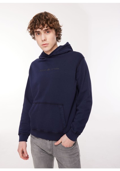 Kapüşon Yaka Lacivert Erkek Sweatshırt M6708 088 Deep Blue