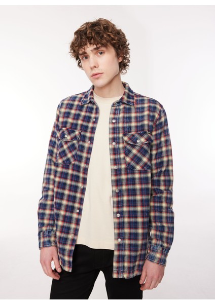 Normal Mavi Çizgili Erkek Gömlek M4067 010 Blue/lt Cream/red fiyatları