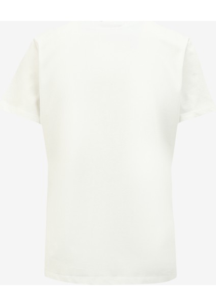 Bisiklet Yaka Baskılı Kırık Beyaz Kadın T-Shirt FC4SL-TST0260 fiyatları