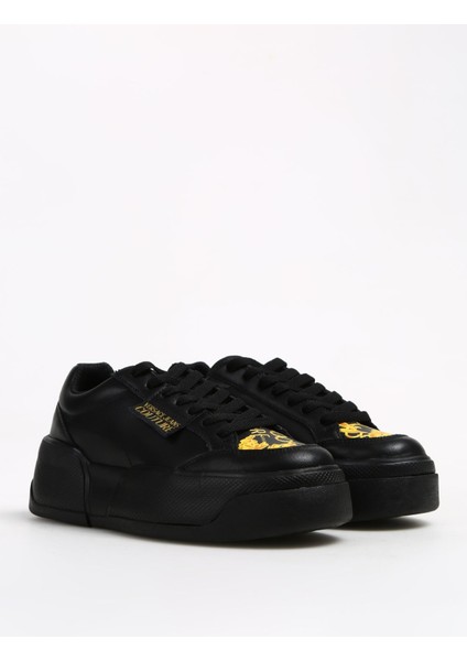 Versace Jeans Couture Sarı - Siyah Kadın Deri Sneaker 75VA3ST2ZP305G89