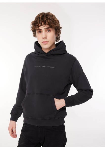 Kapüşon Yaka Siyah Erkek Sweatshirt M6708 099 Blackboard