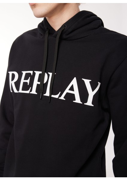 Kapüşon Yaka Siyah Erkek Sweatshırt M6711 098 Black fırsatları