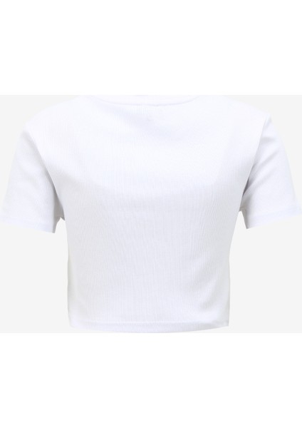 Bisiklet Yaka Fitilli Beyaz Kadın T-Shirt F4SL-TST0337 fiyatları
