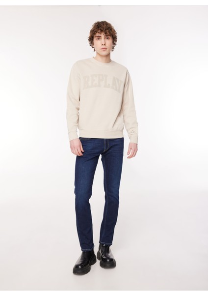 Bisiklet Yaka Bej Erkek Sweatshırt M6714 012 Platınum modelleri