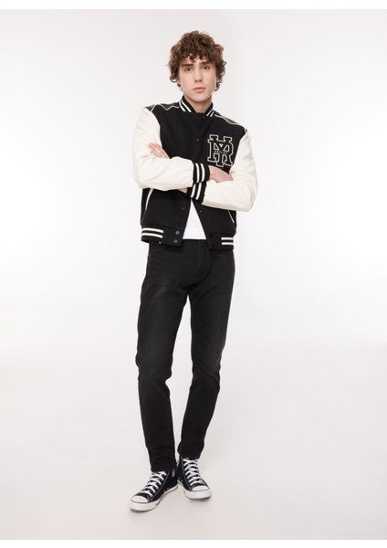 Normal Bel Slim Tapered Erkek Denim Pantolon M1021 098 Black