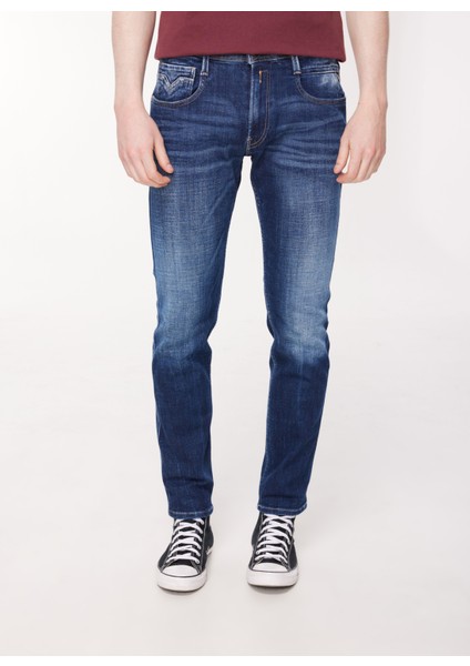 Normal Bel Slim Fit Erkek Denim Pantolon M914Q 007 Dark Blue modelleri