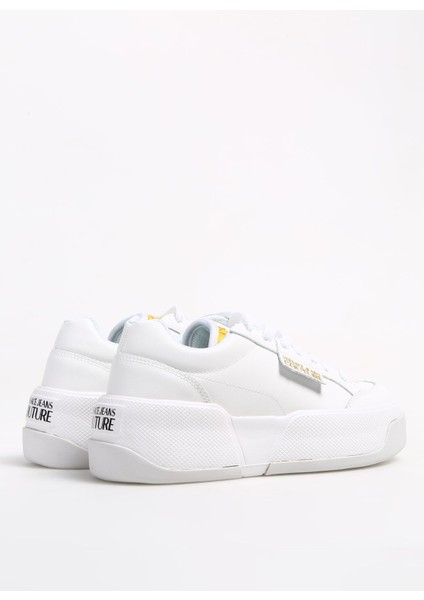 Versace Jeans Couture Sarı - Beyaz Kadın Deri Sneaker 75VA3ST2ZP305G03