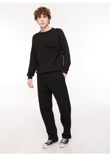Bisiklet Yaka Siyah Erkek Sweatshirt Dt10417_Regular Fit Bisiklet Yaka fiyatları