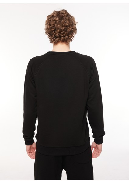 Bisiklet Yaka Siyah Erkek Sweatshirt Dt10417_Regular Fit Bisiklet Yaka indirimleri