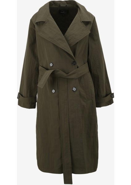 Koyu Haki Kadın Pardösü F4SL-TRC0412