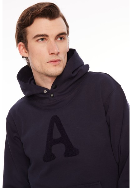 Kapüşon Yaka Koyu Mavi Erkek Sweatshırt A279F02Pf1032- modelleri