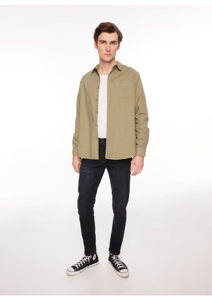 Normal Haki Düz Erkek Gömlek TC3006_SNOOP