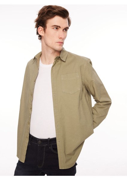 Normal Haki Düz Erkek Gömlek TC3006_SNOOP modelleri