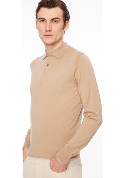 Polo Yaka Slim Fit Açık Kahve Erkek Kazak A274A08Emp- modelleri