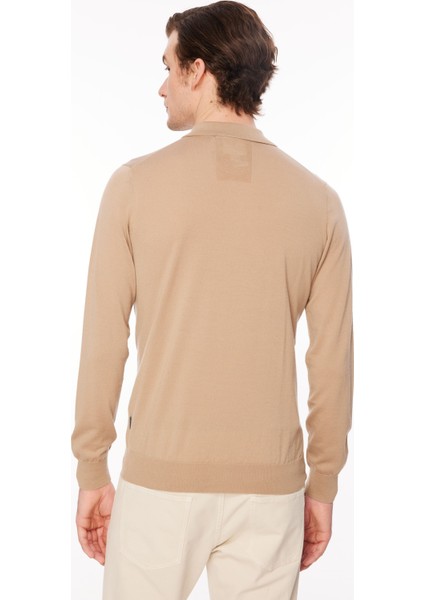 Polo Yaka Slim Fit Açık Kahve Erkek Kazak A274A08Emp- indirimleri