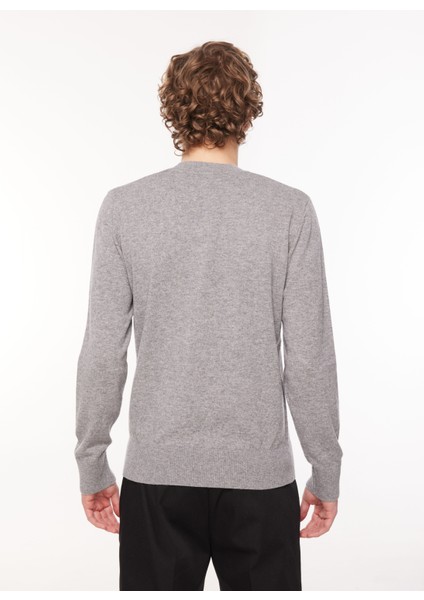 Bisiklet Yaka Slim Fit Gri - Mavi Erkek Kazak 75Gafm01Cm31Hmgp indirimleri