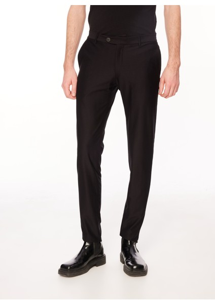 Standart Bel Normal Paça Slim Fit Siyah Erkek Pantolon PS34_IYQR