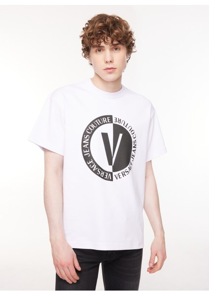 Bisiklet Yaka Beyaz Erkek T-Shirt 75GAHG05CJ01G003 fiyatları