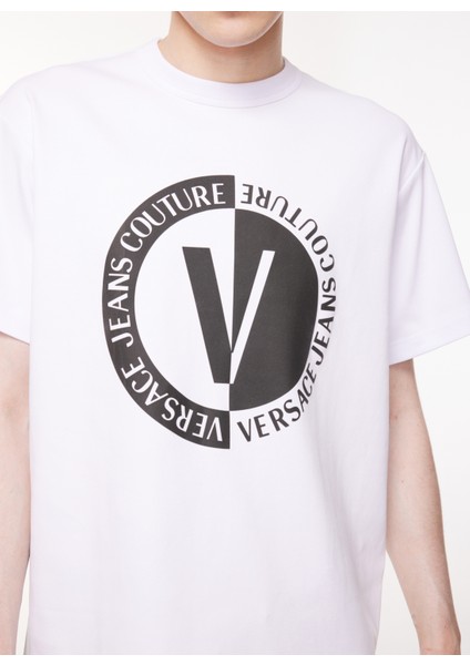 Bisiklet Yaka Beyaz Erkek T-Shirt 75GAHG05CJ01G003 fırsatları