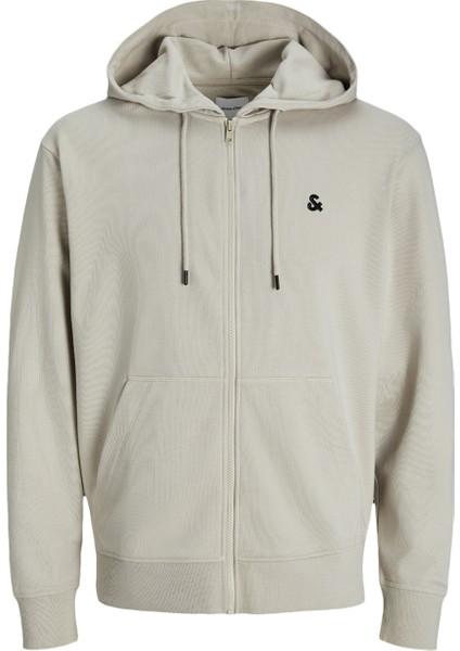 Jack & Jones Kapüşon Yaka Krem Erkek Sweatshırt 12263737_JESTAR Roof Sweat Zıp Hood