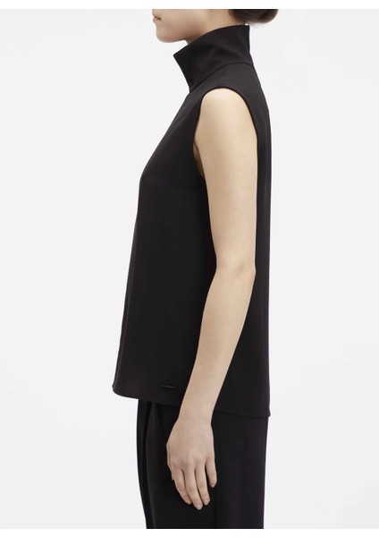 Balıkçı Yaka Düz Siyah Kadın Bluz Structure Twll Ns Mock Neck Top fiyatları