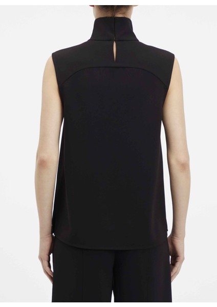 Balıkçı Yaka Düz Siyah Kadın Bluz Structure Twll Ns Mock Neck Top modelleri