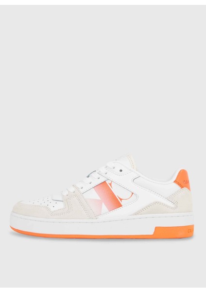 Beyaz - Turuncu Kadın Süet Sneaker YW0YW0144602T fiyatları