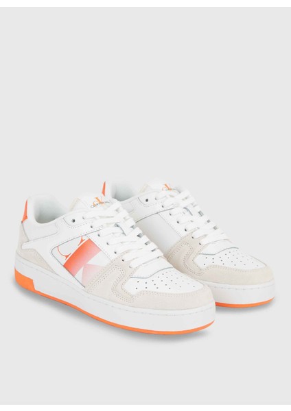 Beyaz - Turuncu Kadın Süet Sneaker YW0YW0144602T modelleri